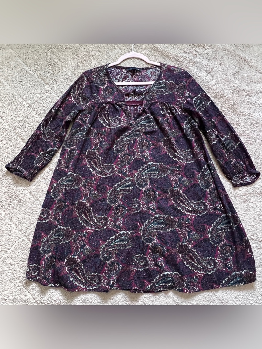 American Eagle Paisley Tunic Dress Boho Festival Fairy Cottage Whimsical Sz M